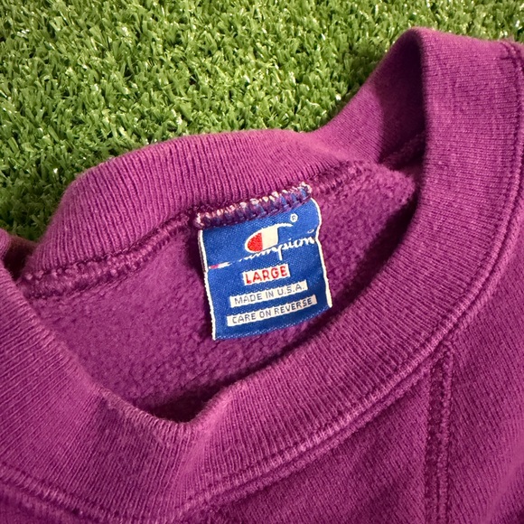 90s Champion Made In USA Purple Crewneck Sweater - Picture 3 of 6